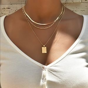 ¥18k Multiplayer Gold Medalion Neckalce